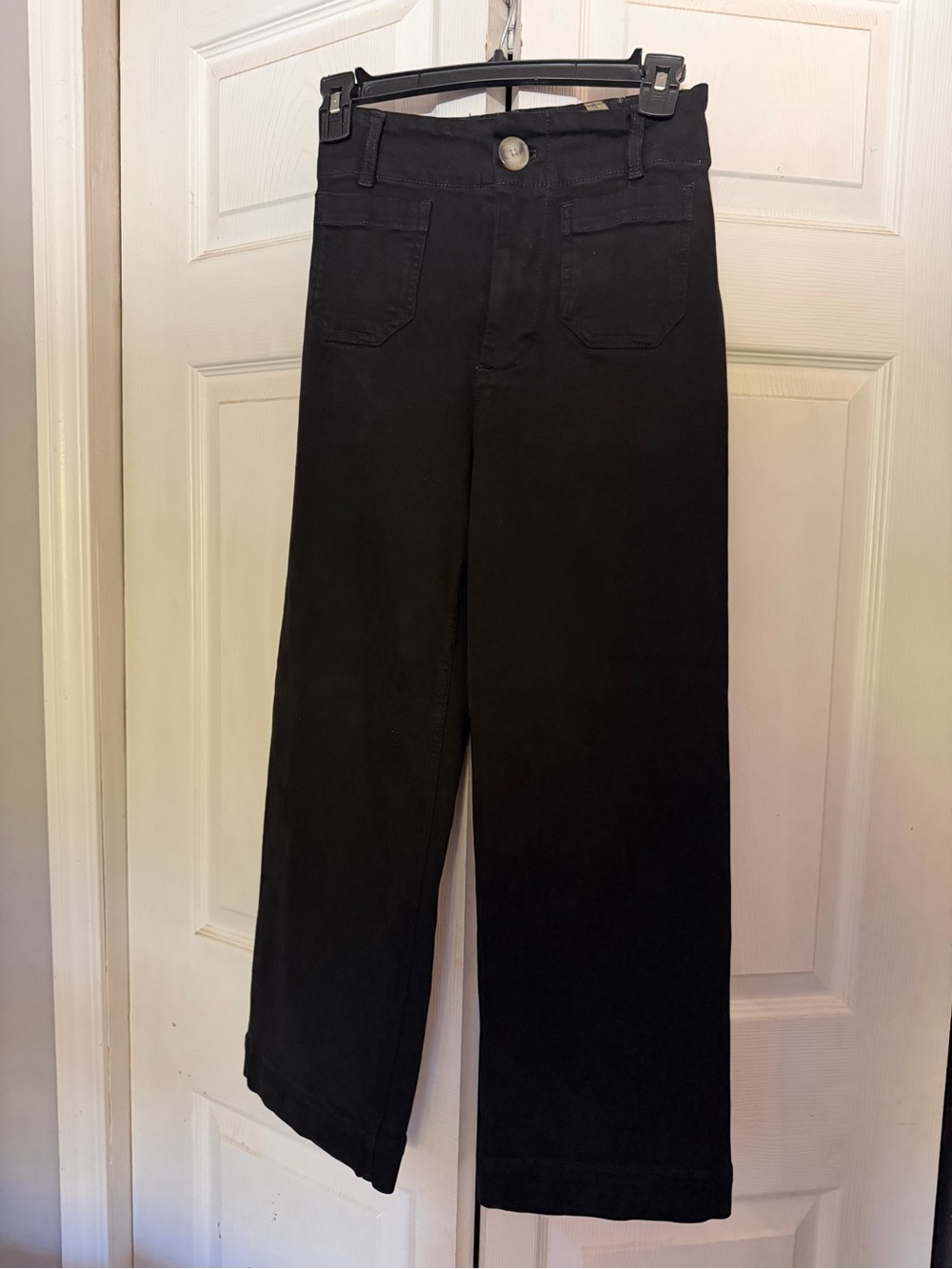Anthropologie Maeve The Colette Women's Black Wide Leg Jeans 24